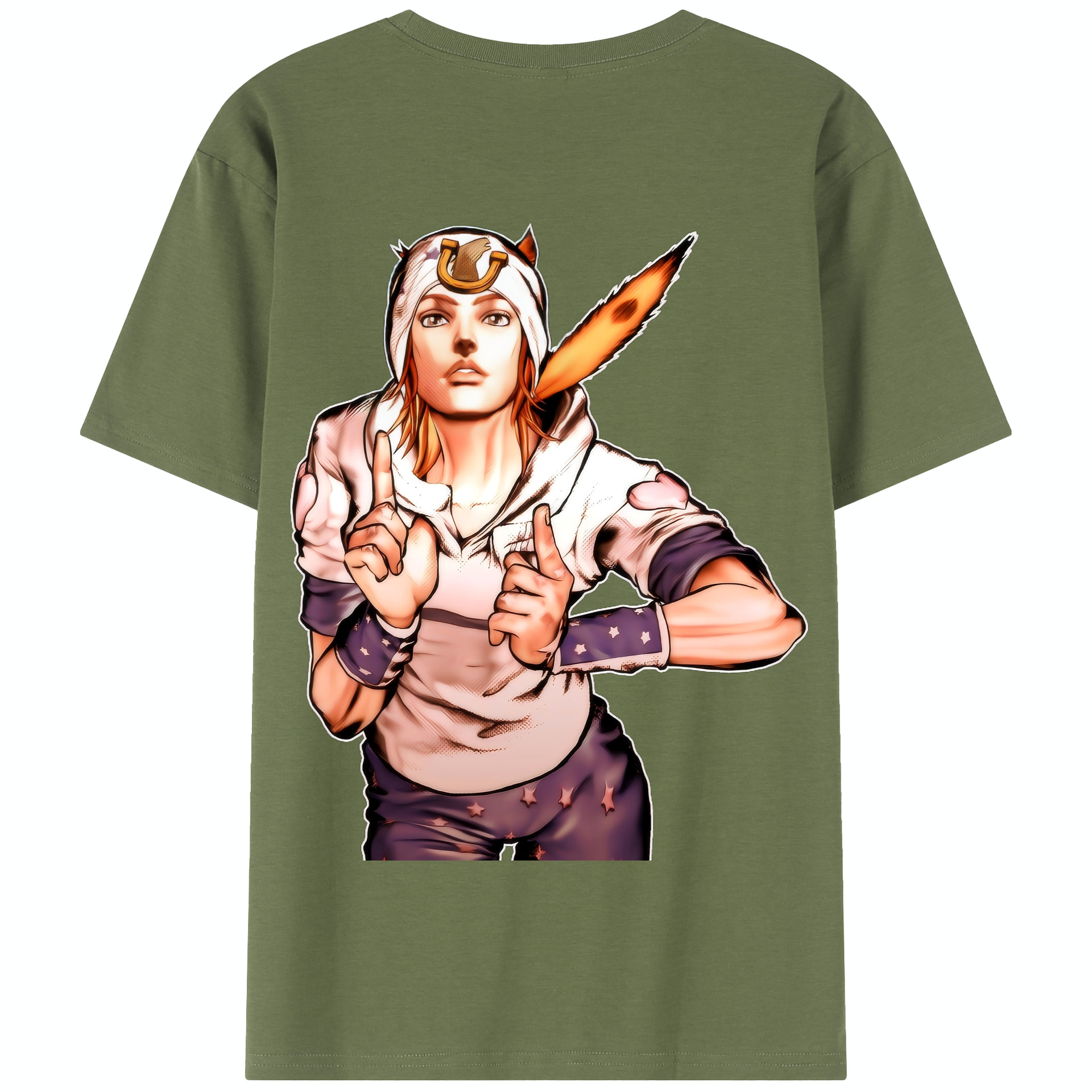 （画像用） ジョジョの奇妙な冒険 ジョナサン?ジョースター JoJo's Bizarre Adventure Jonathan Joestar 綿100％半袖Tシャツ（背面プリント）